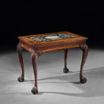 A PAIR OF GEORGE II MAHOGANY SIDE TABLES, The table bases: English, circa 1740 The scagliola inserts: Italian, circa 1735