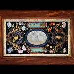 A PAIR OF GEORGE II MAHOGANY SIDE TABLES, The table bases: English, circa 1740 The scagliola inserts: Italian, circa 1735