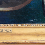 Detail of an oil painting of a wood stove. Artwork details: Artist: Renato Guttuso. Artwork title: Stufa a legna. Artwork year: 1948. Artwork medium: Oil on canvas. Artwork dimensions: 70 x 60 cm.