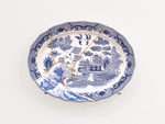 PAUL SCOTT

Cumbrian Blue(s), Fukushima No.11, 04/04/11/24, 2025

Transfer print collage on broken and re-assembled willow pattern platter, marked Japan (c.1965) with Kintsugi

13.75&amp;quot; H &amp;times; 18&amp;quot; W &amp;times; 1.5&amp;quot; D