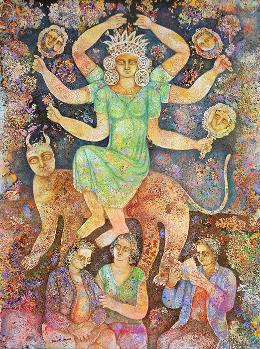 Sakti Burman, Madhav Reading the Stories of Devi