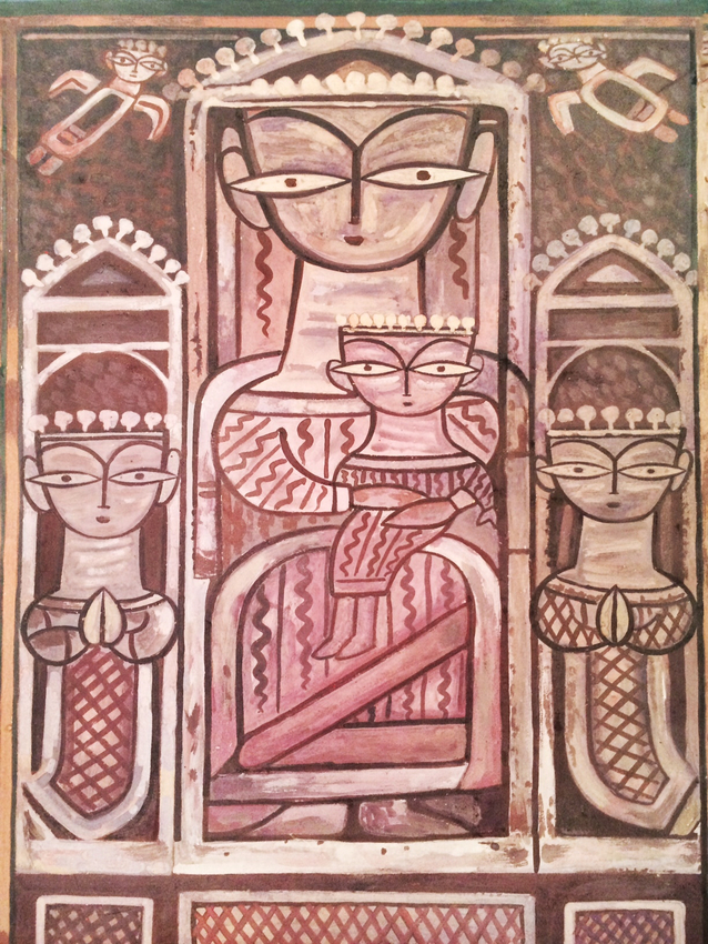 Jamini Roy, Madonna and Child, n/d, Tempera on board, 37 x 27&nbsp;⅙ in (94 x 69 cm), ROYJA003
