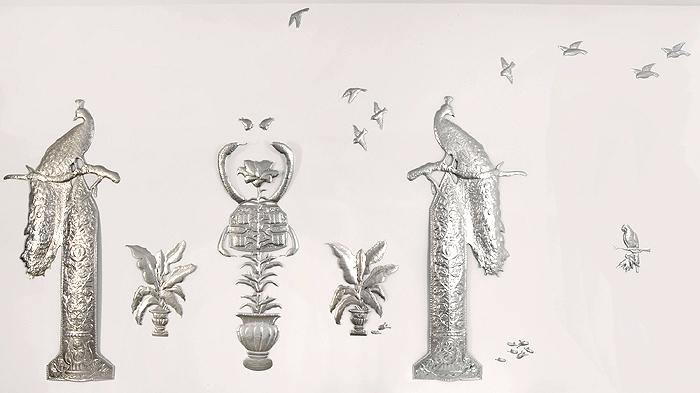 Adeela Suleman Untitled 1 (Peacocks with Missiles) (Ed. of 3)