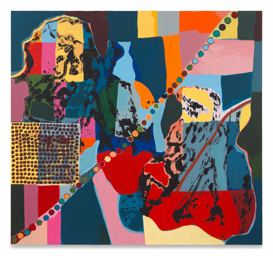 Long Division, 2025, Acrylic and marble dust on canvas,