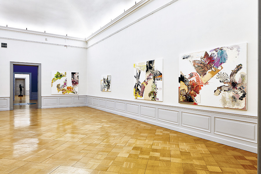 Installation view of Pia Fries: vier winde, Lindenau-Museum Altenburg, 2018.