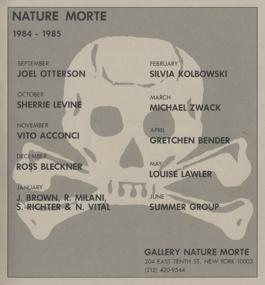 Gallery Nature Morte advertisement in Zein Magazine, Issue #8, 1985. Courtesy of balanelcher.com.
