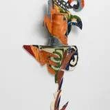 Betty Woodman Balustrade Relief Vase #30, 1991 Glazed earthenware, epoxy resin, lacquer, and paint, 55 x 38 x 8 1/2...