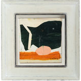 Chloë Lamb Smal Pink, 2024 Oil and collage on wood, 7 1/4 x 7 in. (18.4 x 17.8 cm)