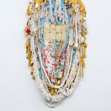 Suchitra Mattai The Monster Inside, 2022 Malas, brush, vintage sari, and fiber, 82 x 36 in (208.3 x 91.4 cm)