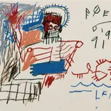 Jean-Michel Basquiat Poedi, 1981 Oil stick on paper , 12 1/2 x 17 3/8 in. (31.8 x 44.1 cm)
