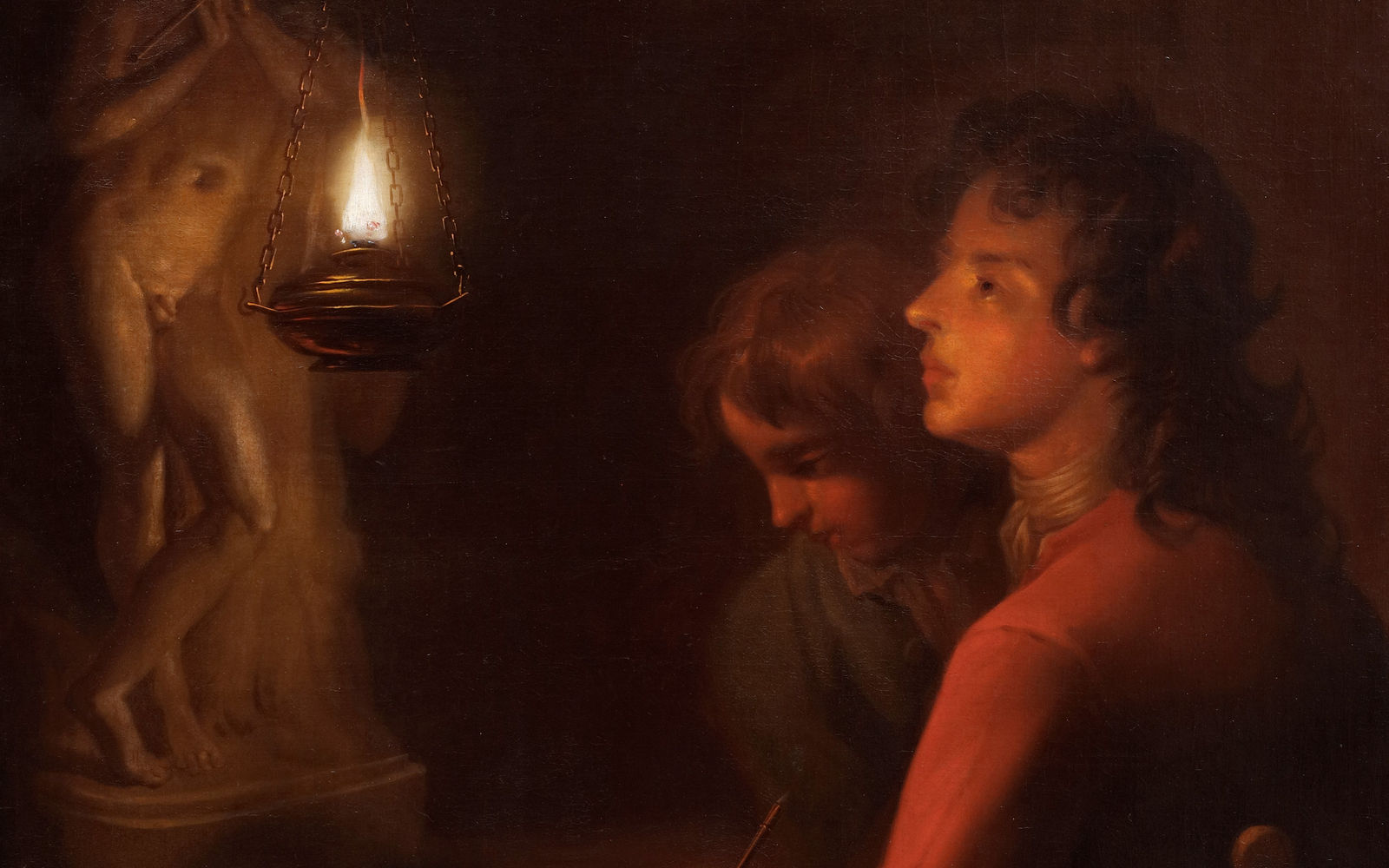 Portrait of the artist's brother, with a lit candle by Enoch Seeman