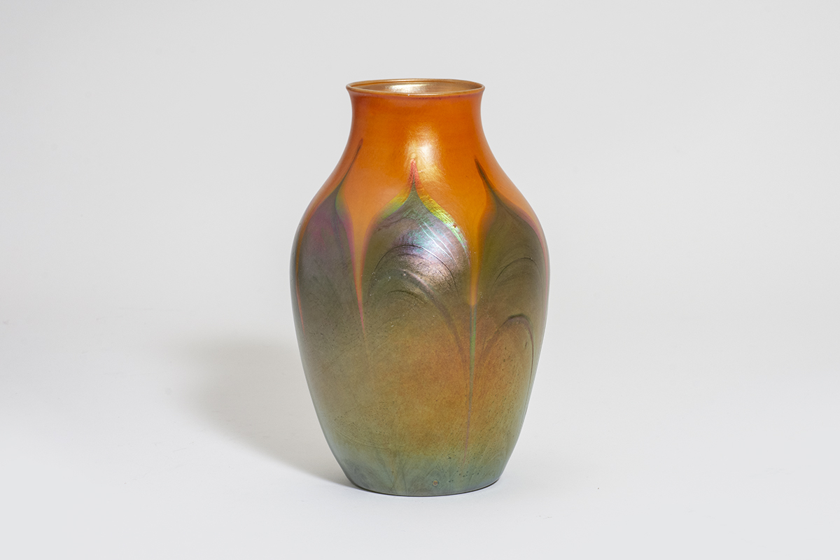 Favrile Glass Vase with Pulled Decoration