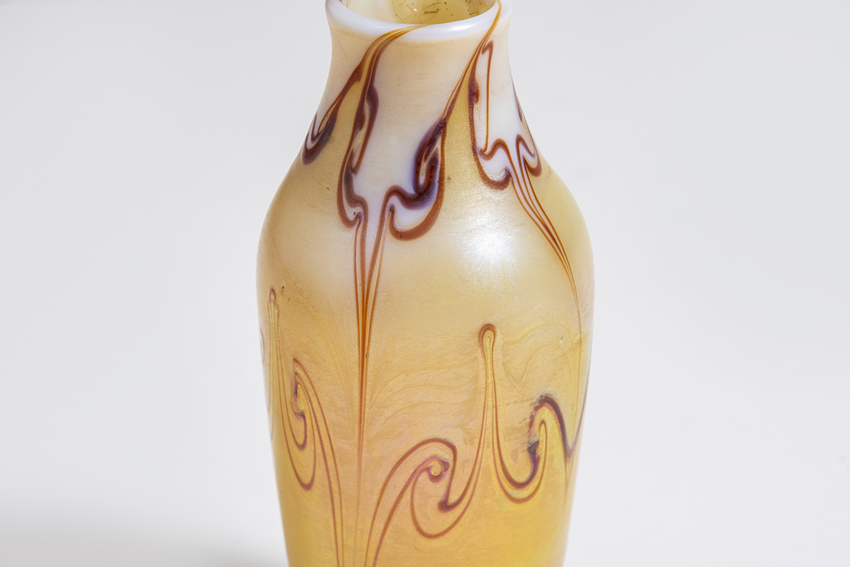 Early Decorated Favrile Glass Cabinet Vase