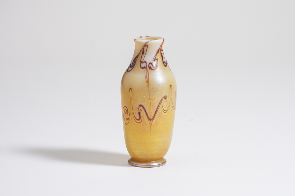 Early Decorated Favrile Glass Cabinet Vase