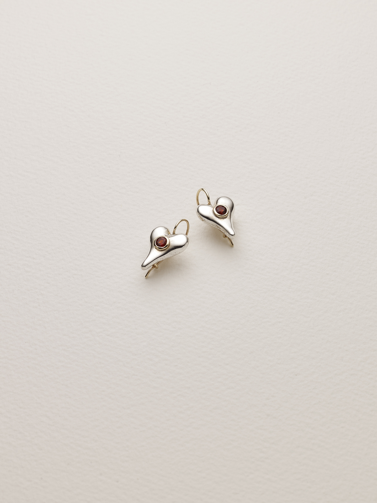 Paul Hatton, Sterling silver Heart Earrings, 2019