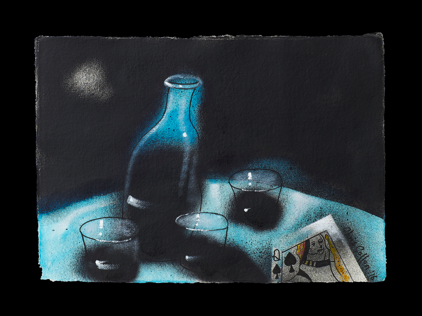 Chris Gollon, Study (IV) on Khadi paper for Gimme Some Wine, 2016