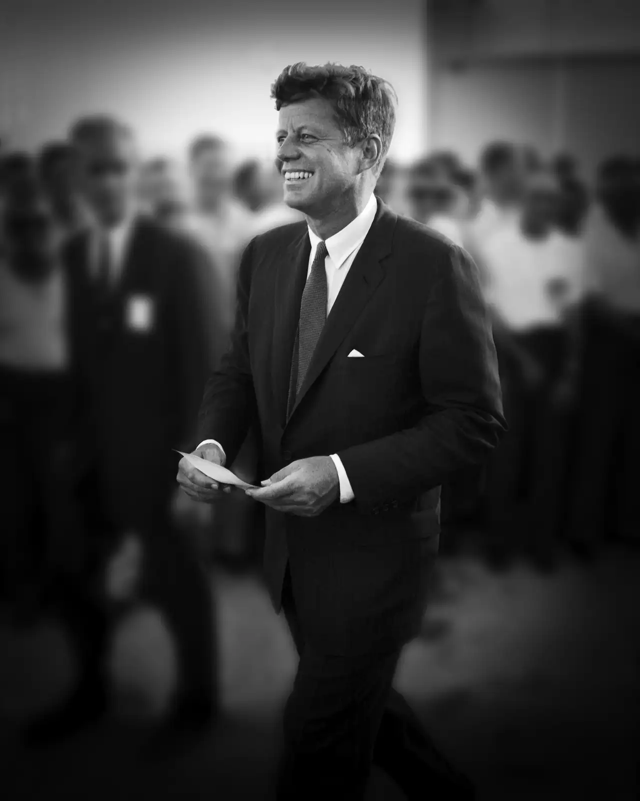 Bob Gomel, John F. Kennedy, Cape Canaveral in 1962 where he spoke to NASA personnel before giving his famous speech at Rice University about going to the moon, 1962