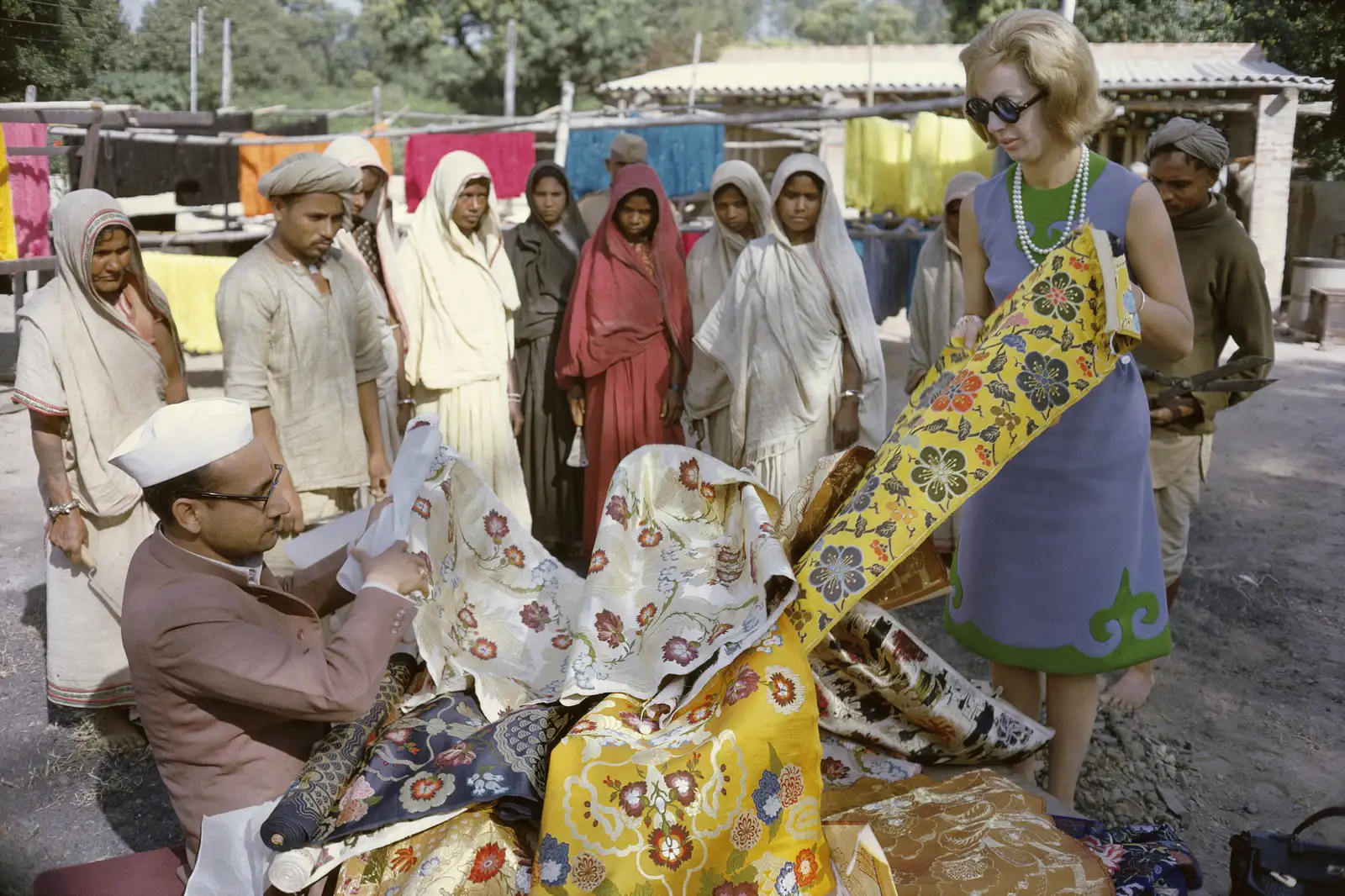 Mark Shaw, Tiger Morse in Blue, Fabrics, 1962