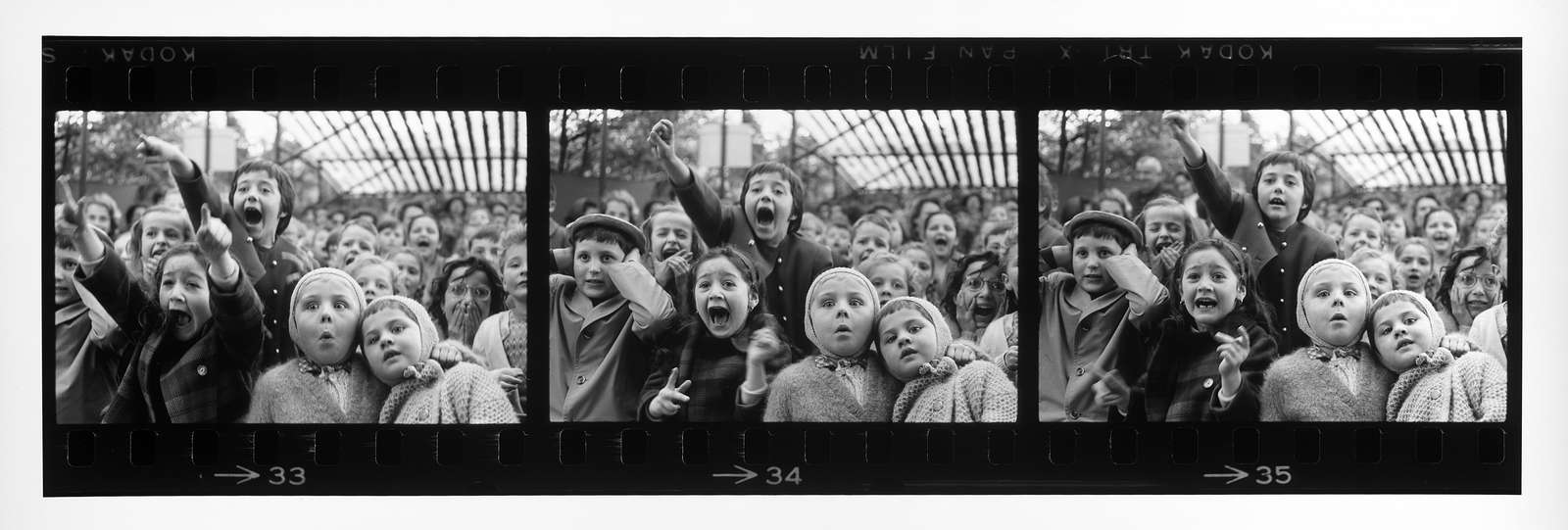 Alfred Eisenstaedt, Three Frames of Children at Puppet Theater, Paris, 1963