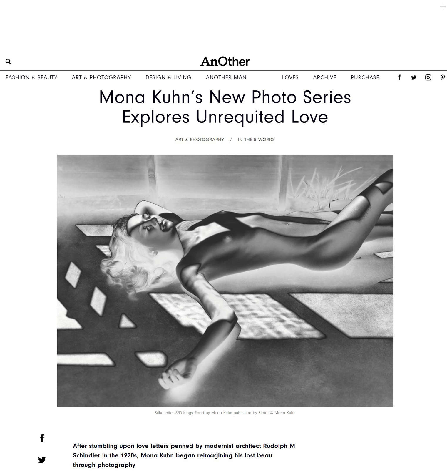 Mona Kuhn’s New Photo Series Explores Unrequited Love