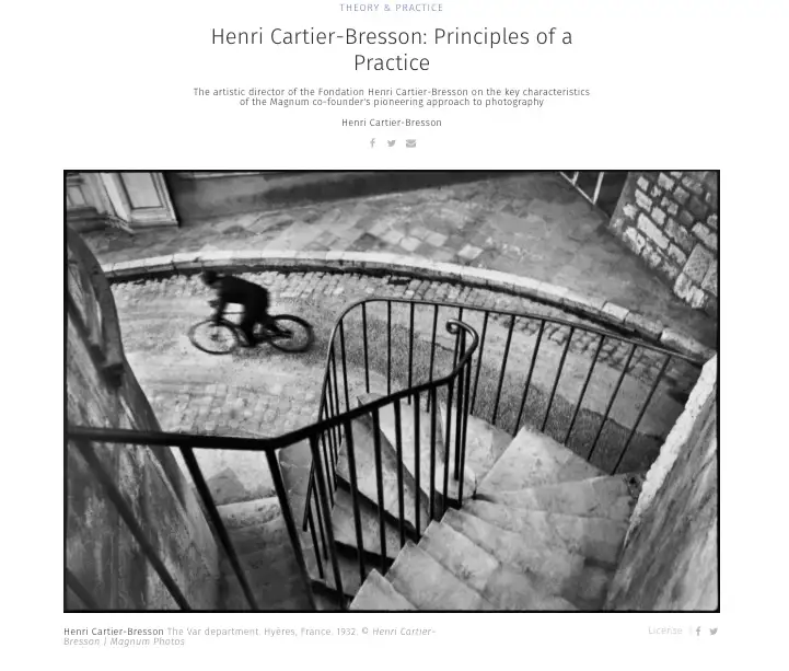 Henri Cartier-Bresson: Principles of a Practice