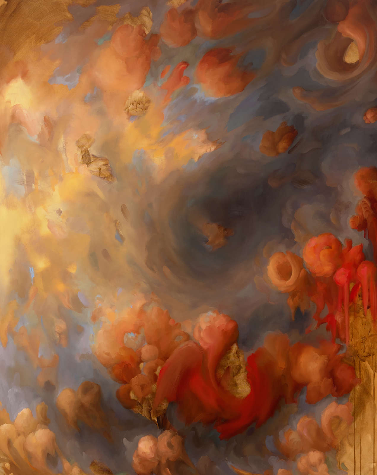 Gaia Ozwyn, 'and to the sunken dark, I had sent all the light I knew', 2025, Oil on linen, 200 x 160 cm, Courtesy of the artist and lbf Contemporary.