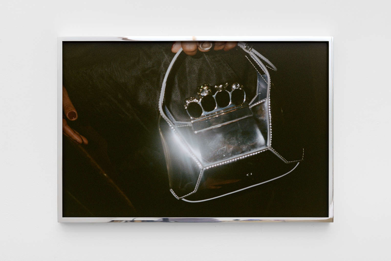 Kayode Ojo, 'McQueen Knuckle, Berlin', 2024, c-print in polished aluminium frame, 35 x 52 x 3 cm. Courtesy the artist and Maureen Paley, London. Photo: Stephen James