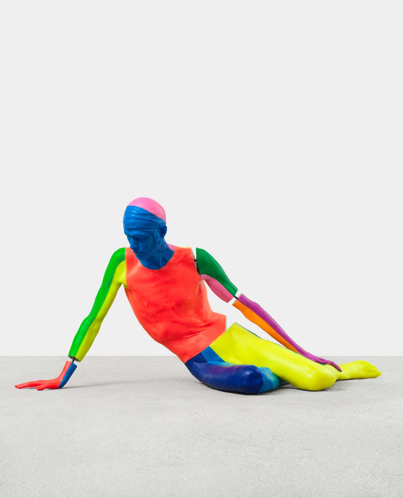 Ugo Rondinone, 'nude (xxxxxxxxxxxxxx) (rainbow)', 2021 wax mixed with day-glow pigments  76 x 99 x 45 cm. Courtesy the artist. Photo: Stefan Altenburger