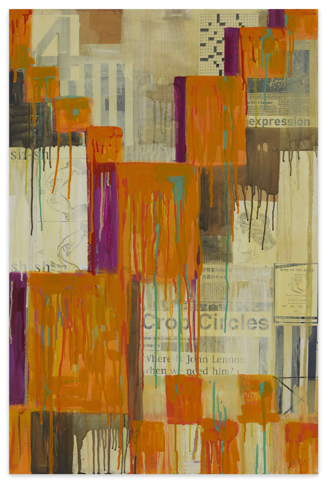 Jaune Quick-to-See Smith, 'Crop Circles', 2003. Mixed media on canvas, 91.4 x 61cm. Courtesy the artist and Stephen Friedman Gallery, London and New York. Photo: Christopher Burke