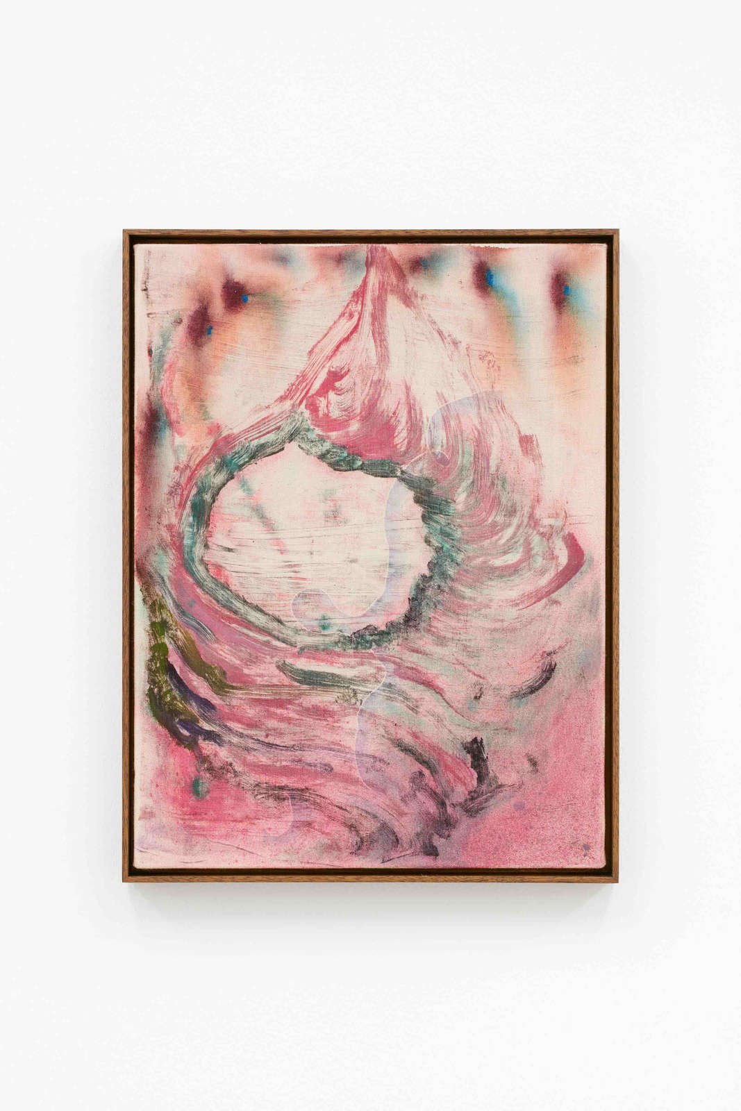 Aimée Parrott, 'Budding', 2025, monotype and acrylic on cotton [framed], 40 x 30 cm. Photography by Matt Spour, Courtesy of the artist and IONE & MANN.