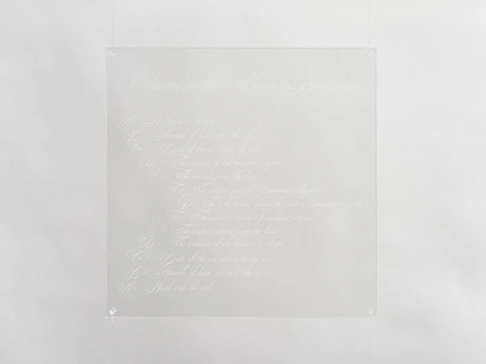 Shamiran Istifan Chiasm in the Flood Narrative, 2022 Acrylic 20 x 20 x 1 cm Courtesy the artist and Moarain House, London Photo: Theo Christelis