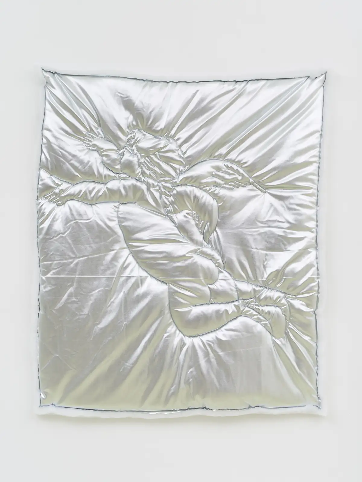 Shamiran Istifan Maryam III, 2022 Metallic jersey, wadding, lining, thread 109 x 95 x 4 cm Courtesy the artist and Moarain House, London Photo: Theo Christelis