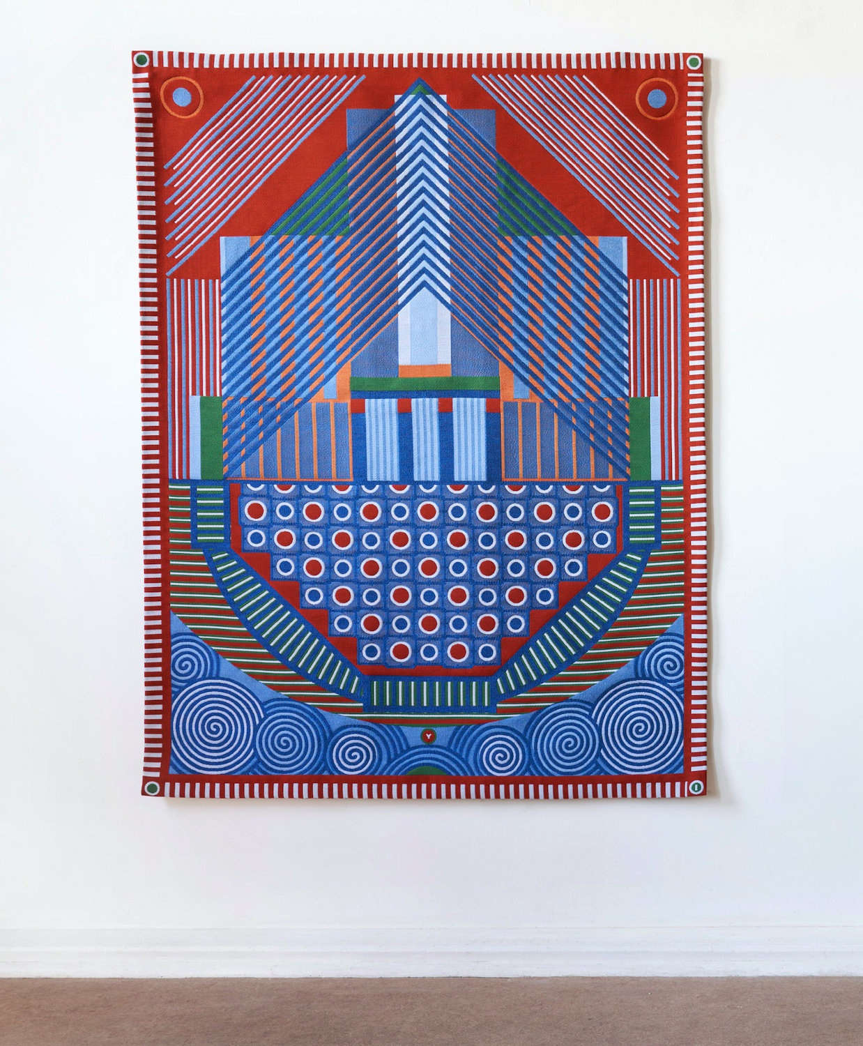 Yelena Popova, 'Keepsafe I', 2020. Jacquard woven tapestry, 185 x 141.5 cm, 72 7/8 x 55 3/4 in © Yelena Popova. Courtesy Lisson Gallery.