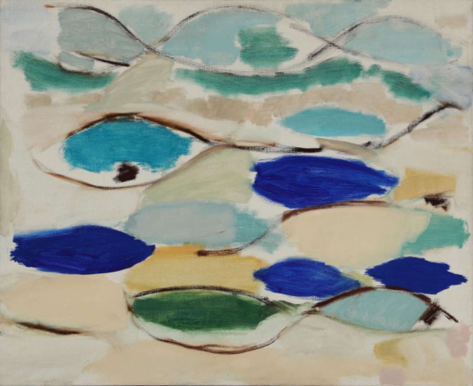 Else Fischer-Hansen, 'Composition', 1958. Oil on canvas, 24 x 29.5" (61 &times; 75 cm).