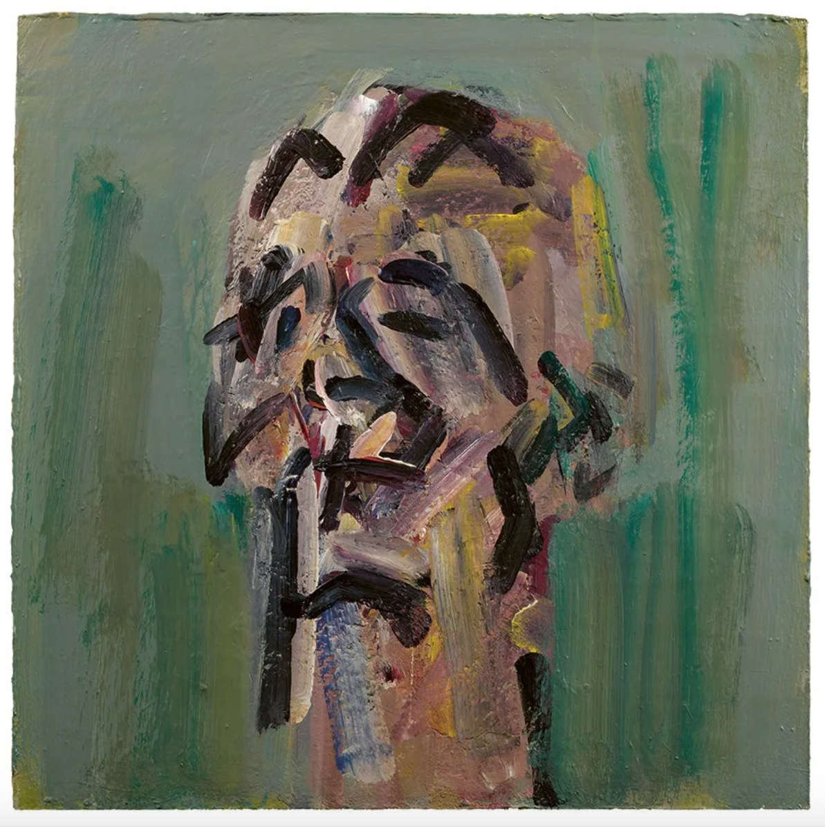 Frank Auerbach, 'Self-portrait VI', 2022. Acrylic on board, 50.8 x 50.8 cm, 20 x 20 inches.