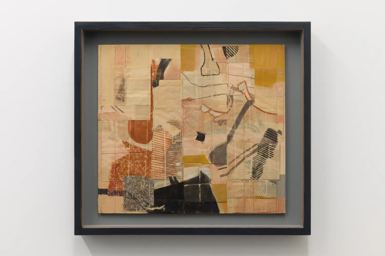 Matthew Harris, 'Pink Sequence No II'. Paint, ink, oil bar, beeswax and linen thread on paper and board, 31 X 28cm.