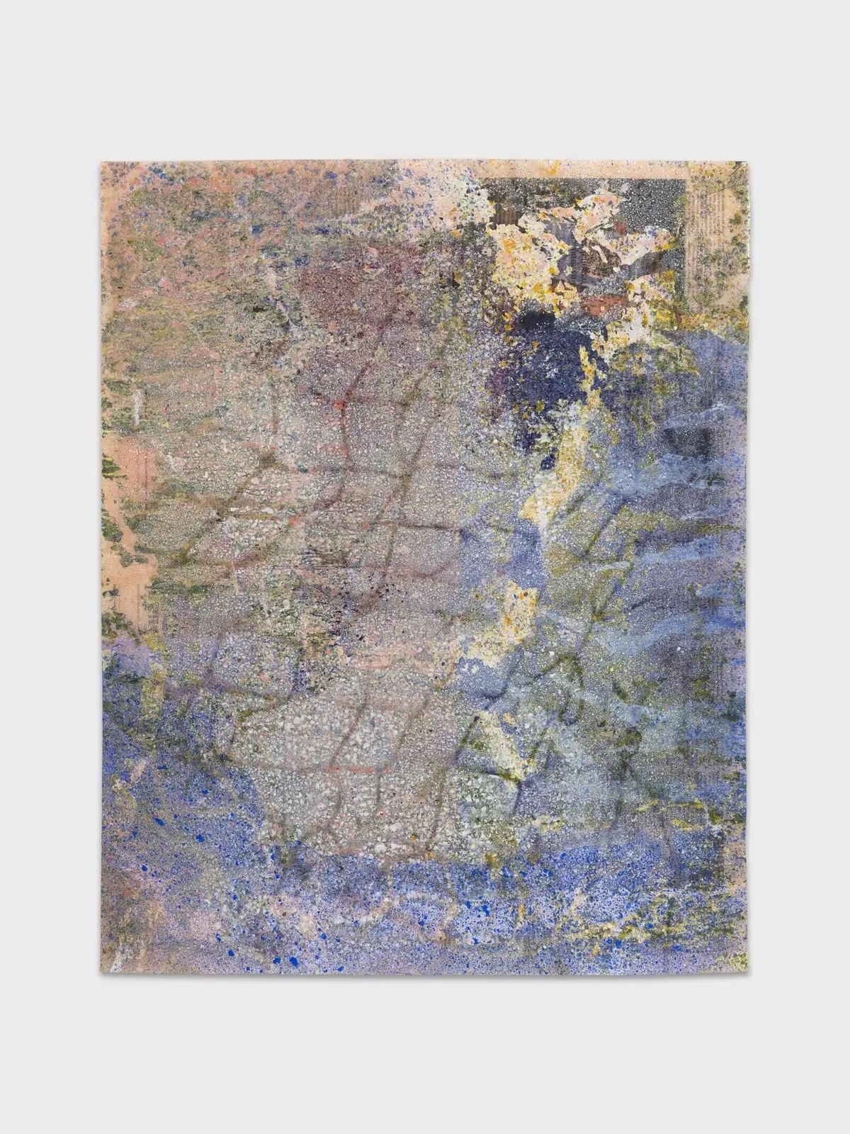 Sophie Bouvier Ausl&auml;nder, 'Call me Ishmael #SBACMI20240208 (Financial Times)', 2024. Gouache, wax & ink on newspaper, 72 x 57 cm.