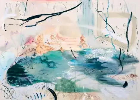 araminta blue, 'openness closes in', 2020, oil on canvas, 130x180cm