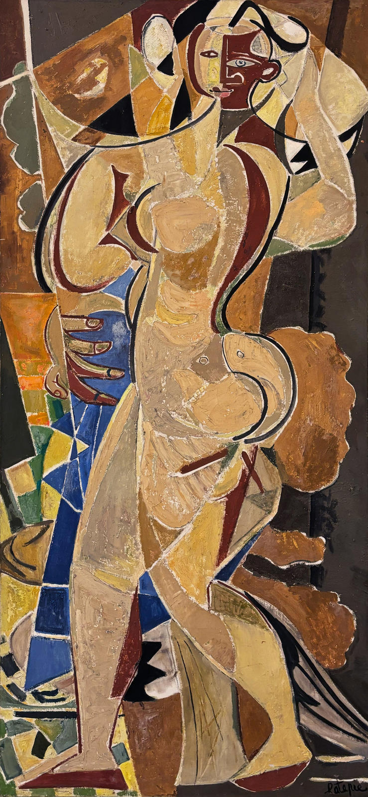 La Cariatide du Rêve (alternatively titled Cariatide à la Draperie Rouge)