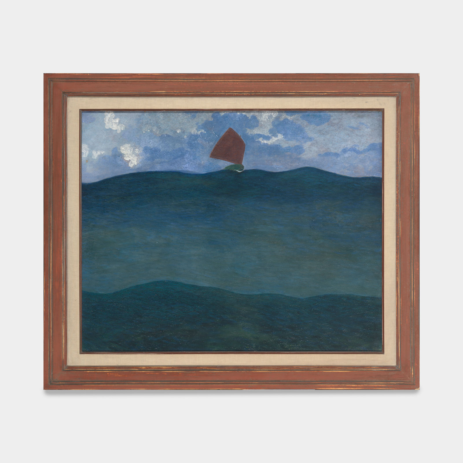 Léon Spilliaert, Bateau de pêcheur porté par les vagues, 1912—1913