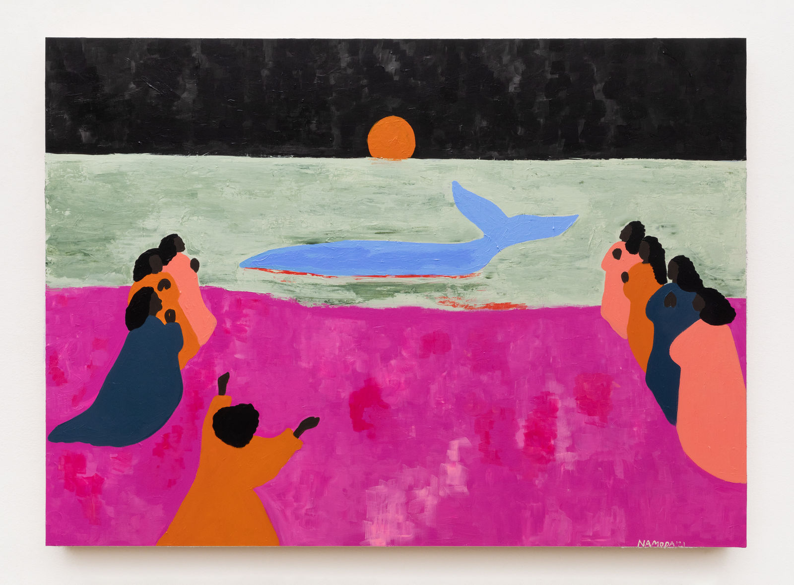 Cassi Namoda, The sun has not yet burned off the dew (Ritual bathers), 2021