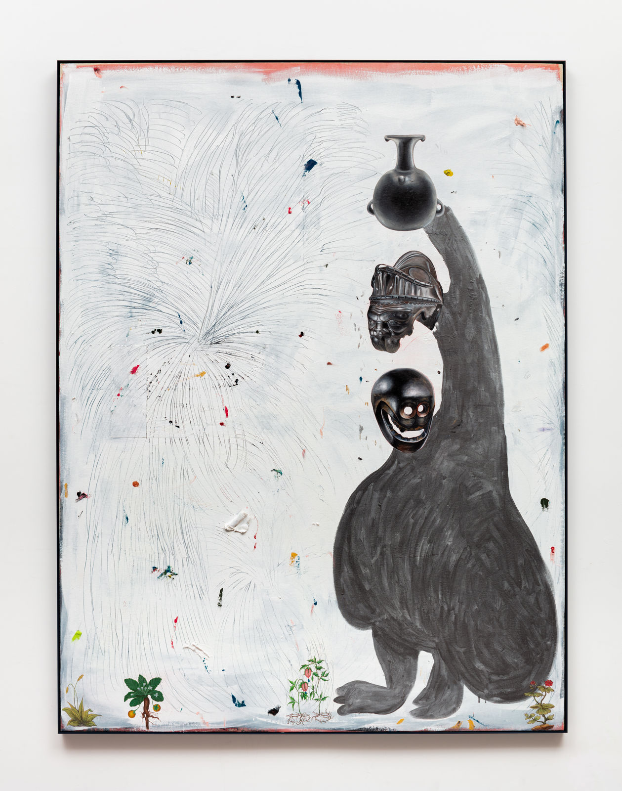 Paulo Nimer Pjota, Mércurio com cabeça de elmo romano, citipati, e cerâmica pré-colombiana, 2023