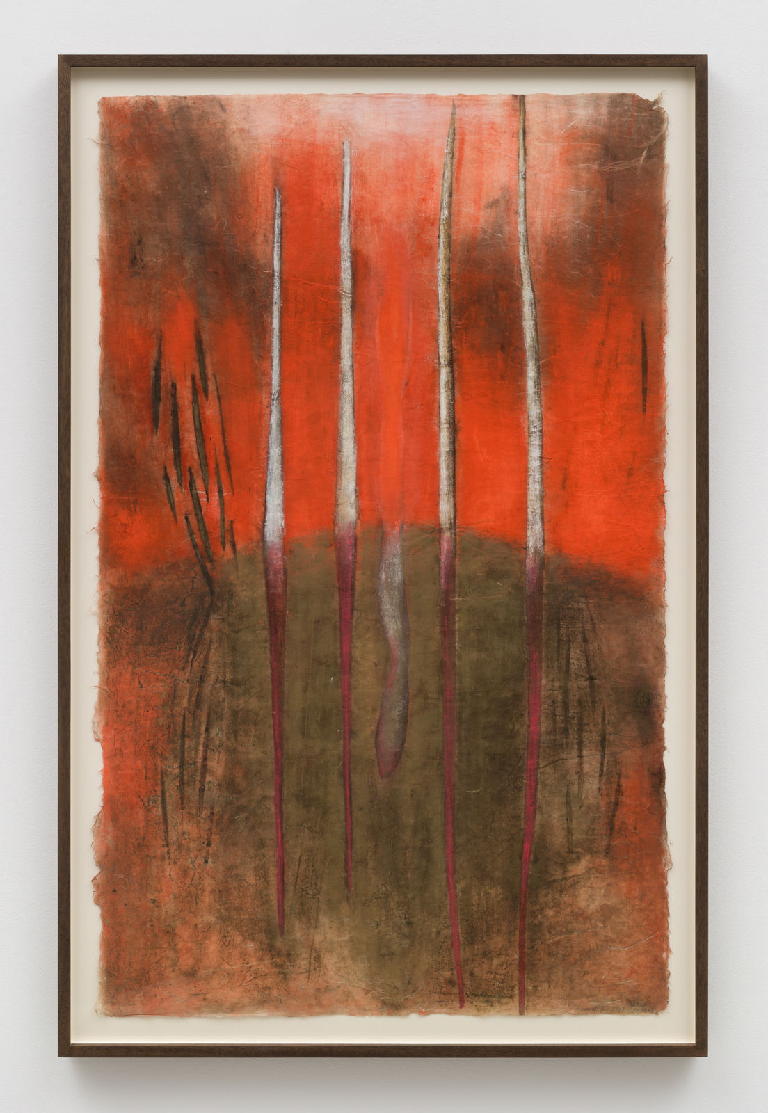 Mira Schor, Red Sky, White Trees, 1982