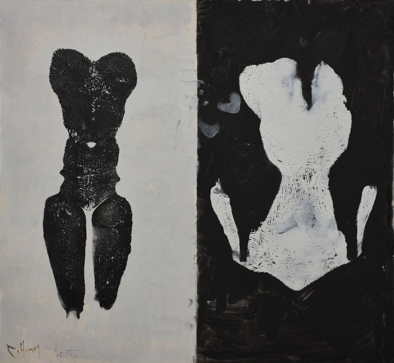 Huang Rui, Black and White Cats No.1, 2015