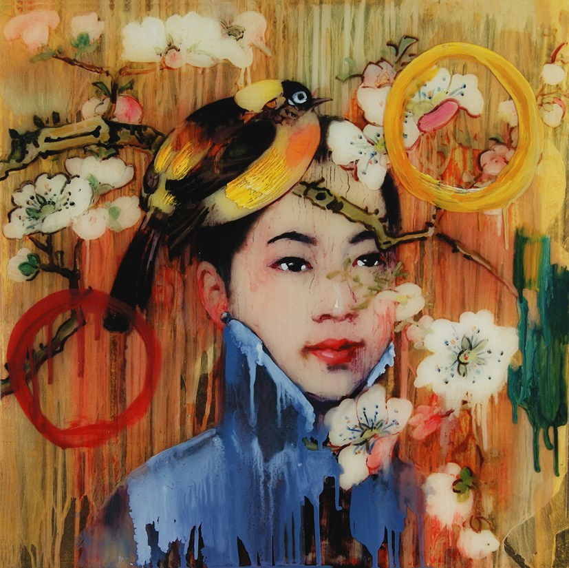 Hung Liu, Fat Bird VIII, 2010