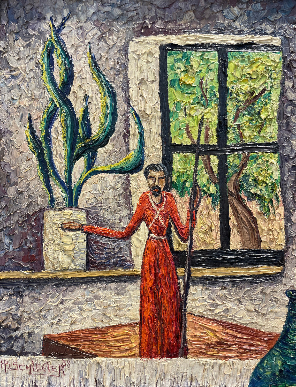 Howard B. Schleeter, Red Santo Painting, 1938