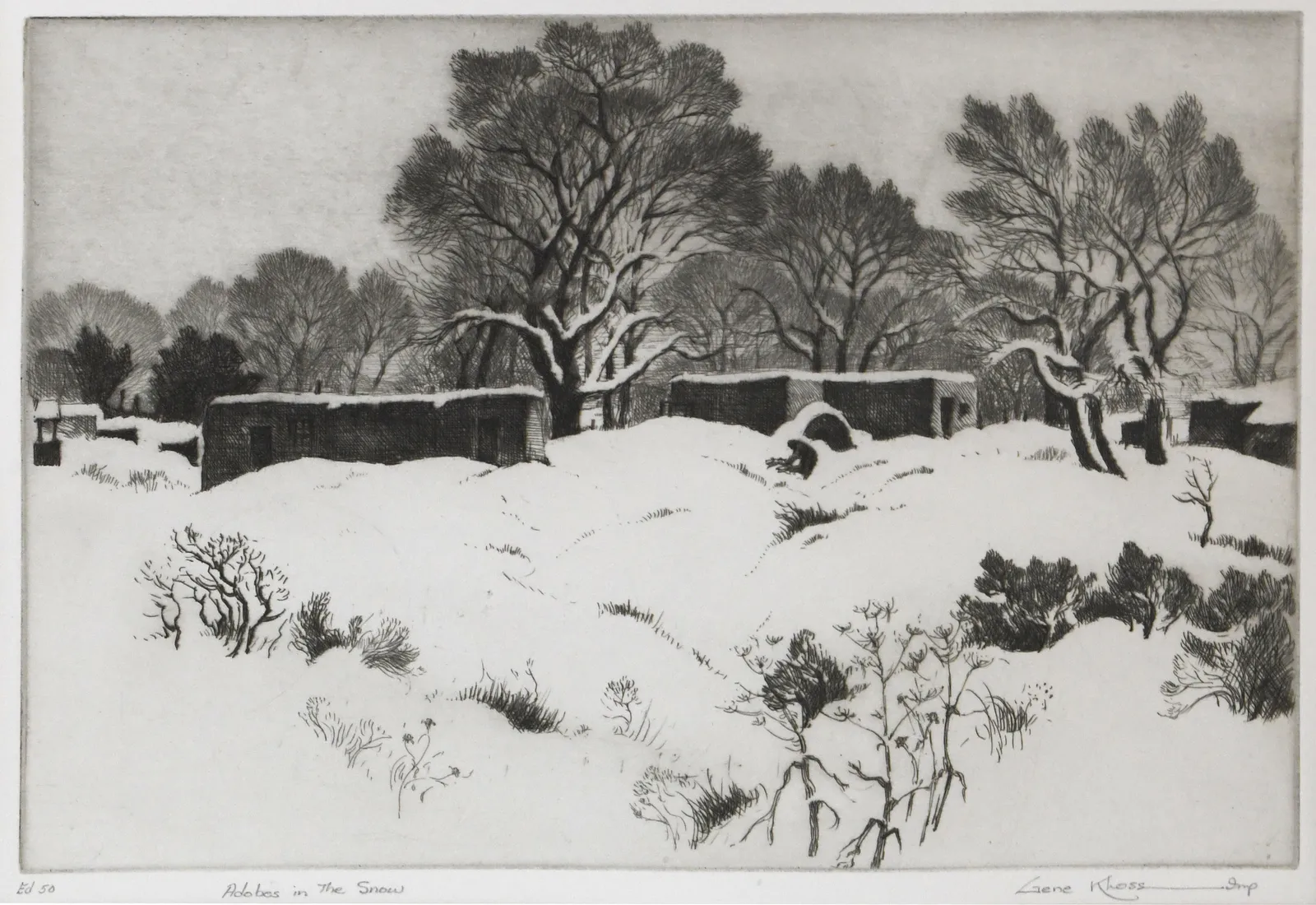 modernist etching by Gene Kloss