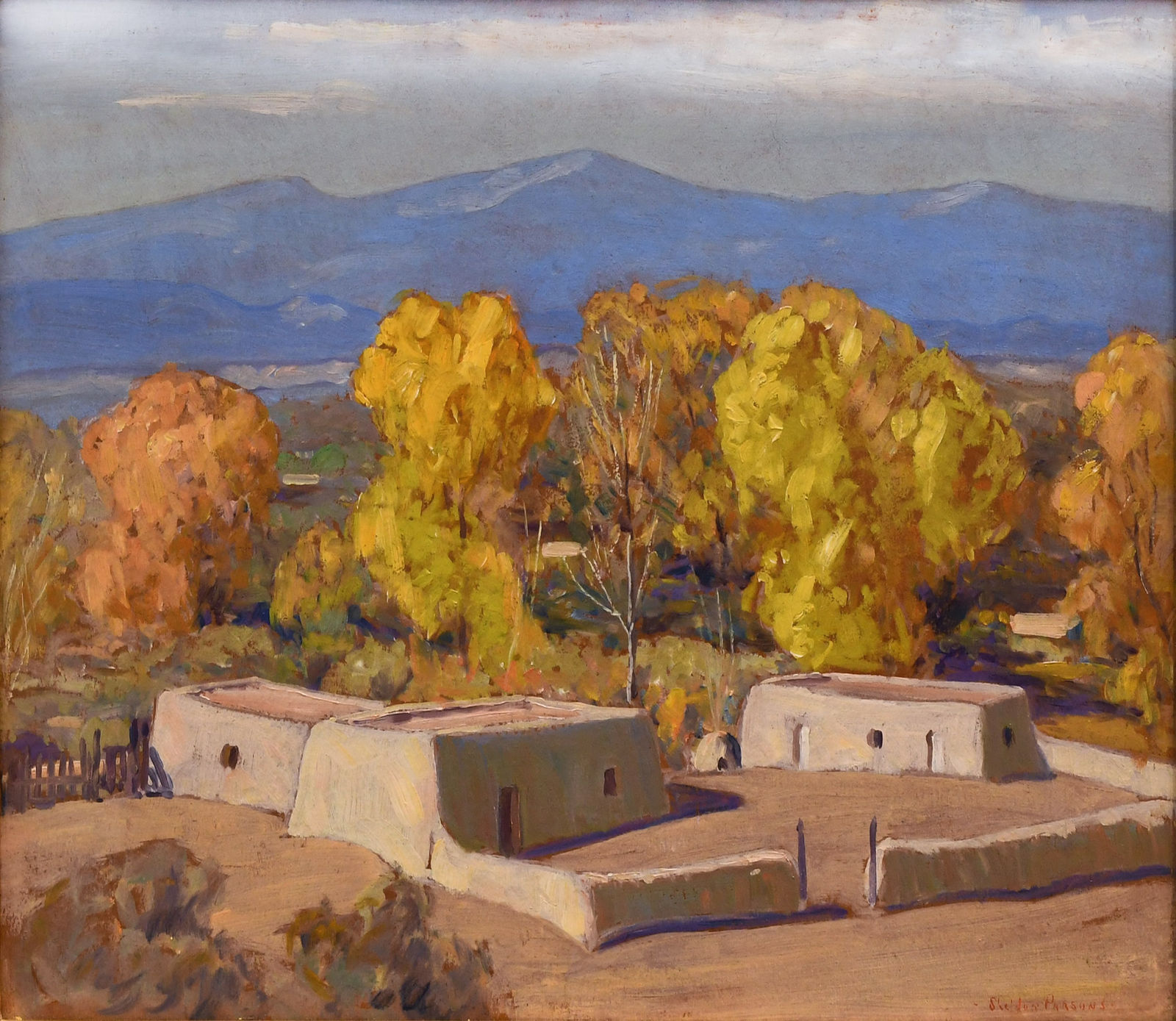 Sheldon Parsons, Adobe Houses Outside Santa Fe, c. 1920s