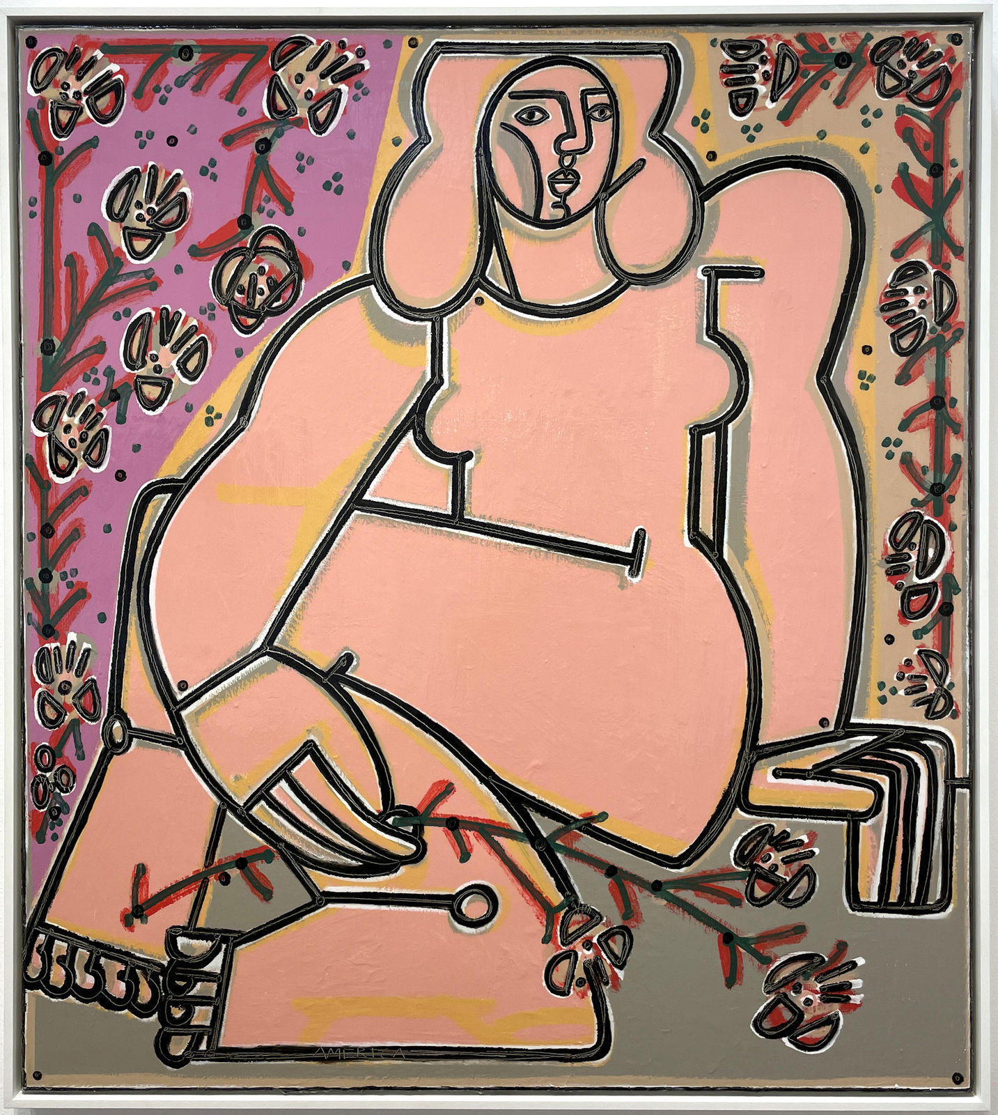 America Martin, Woman Under Roses Red, 2021