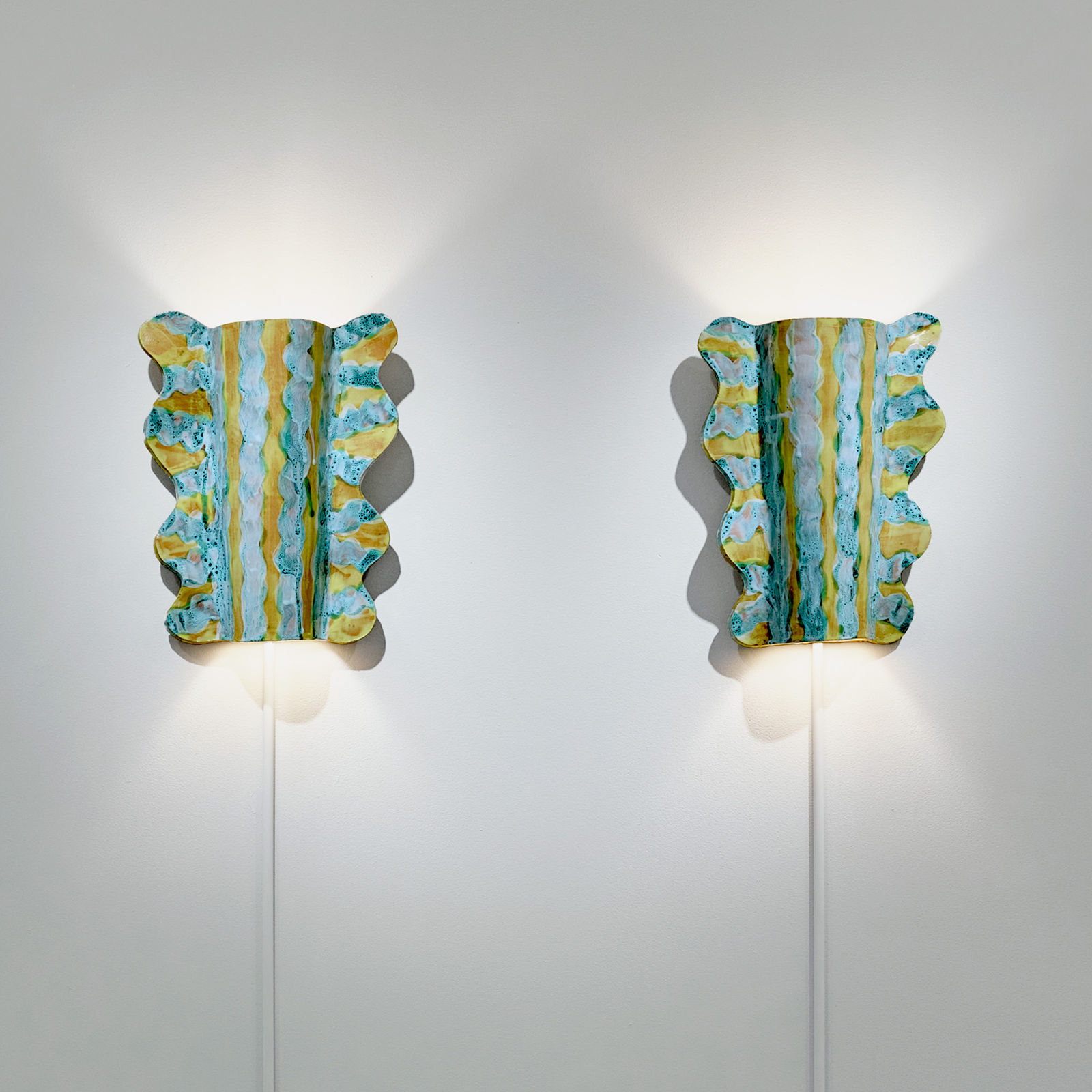 Alice Gavalet, Untitled (Pair of Yellow & Blue Sconces), 2024